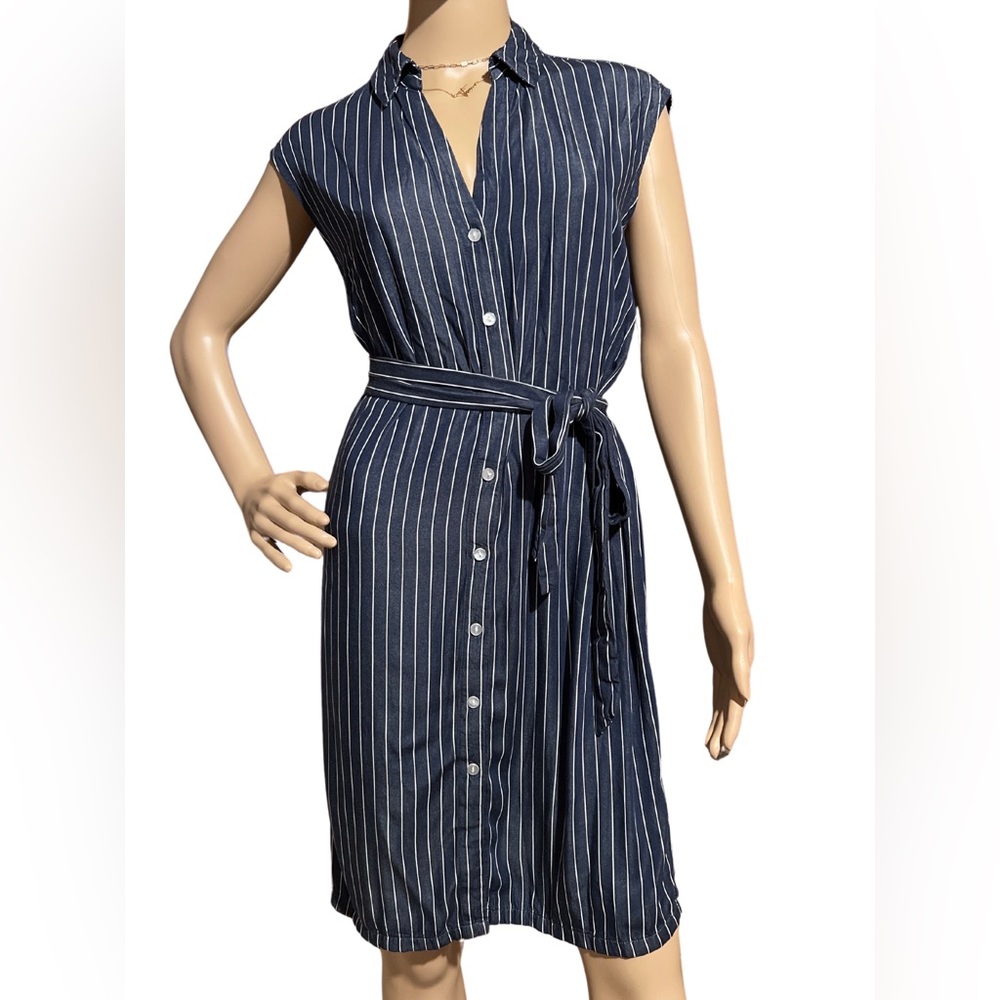 Ann Taylor Navy Striped Dress